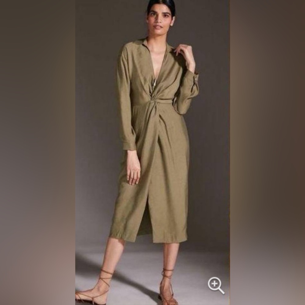 Anthropologie  Graziella Twist-Waist Shirt Dress NWT Size 10